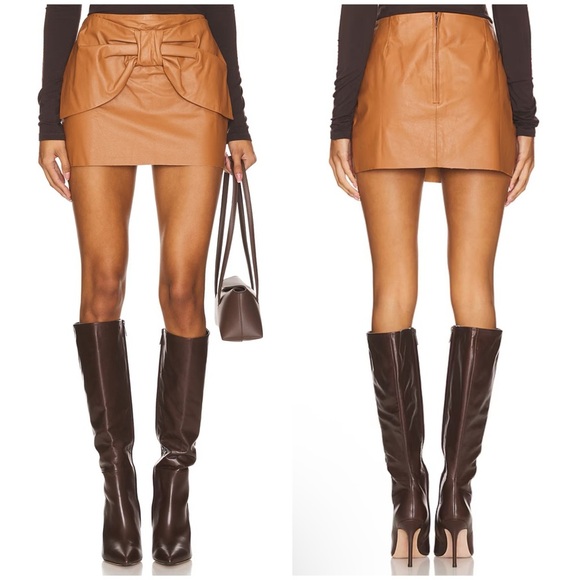 TACH Dresses & Skirts - Tach Clothing Soleil Leather Skirt in Brown Size XS